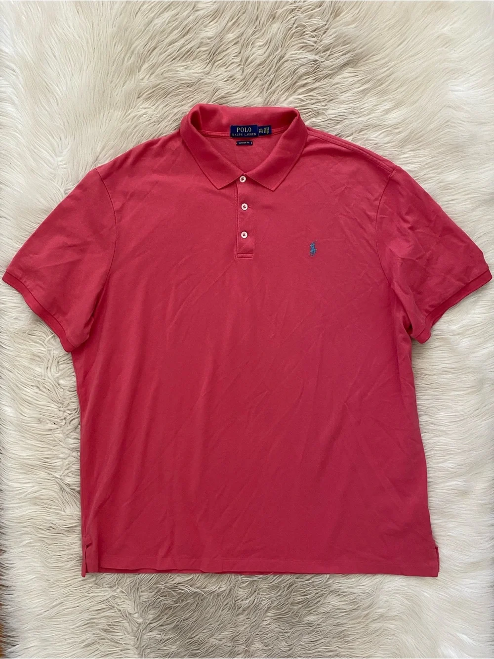 Polo Ralph Lauren Men's Iconic Mesh Polo Shirt Classic Fit Red Sky Cotton XXL